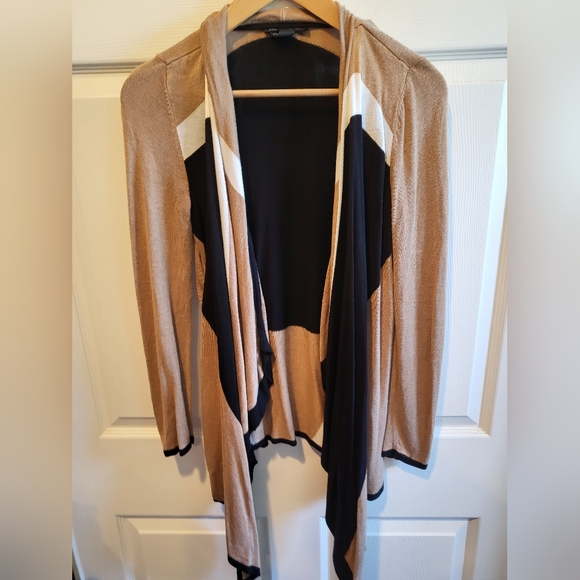 Inc Color Blocked Waterfall Open Cardigan - Picture 3 of 13